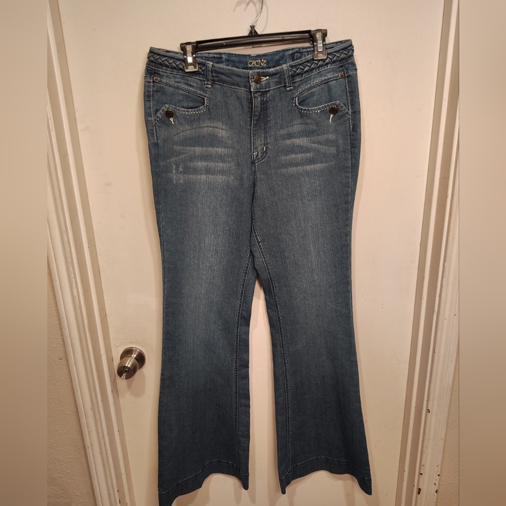 Cache NWT Women's Medium Wash Denim Boot Cut Flare Jeans Sz 12 Casual Western